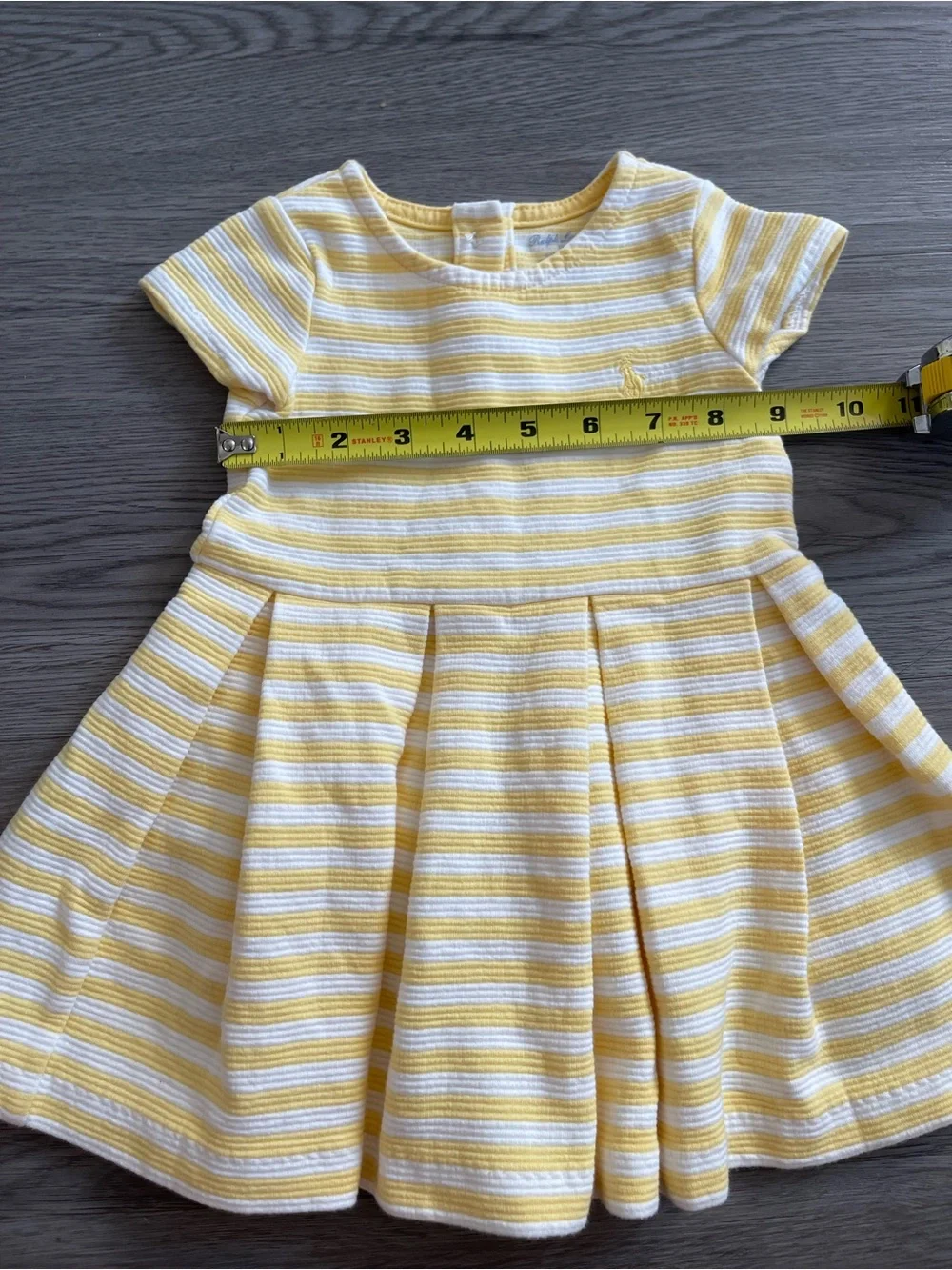 Ralph Lauren Yellow and White Striped Girls' dress 9M